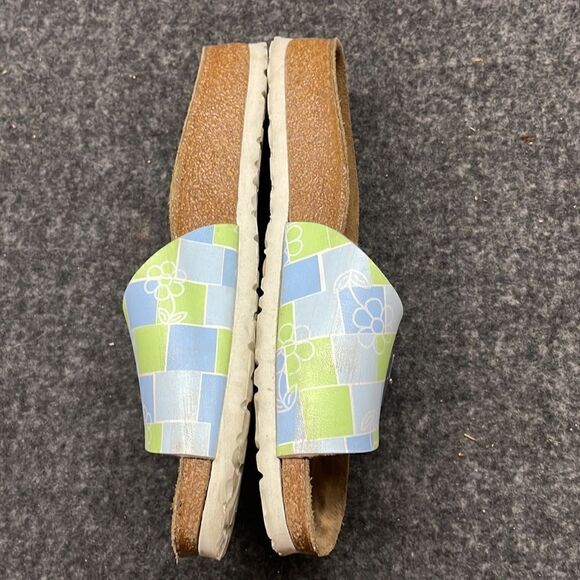 Birkenstock Birkies Madrid Blue Green White Slides Size 39 - Picture 5 of 12